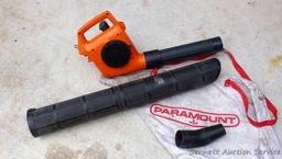 Paramount "Wind Broom" with bag, extension, and vac attachment.