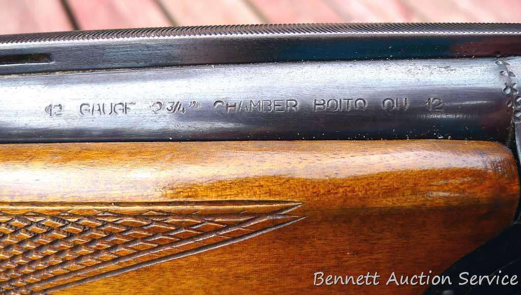12 gauge over/under shotgun with double triggers and 28" barrels, manufactured by Boito for KMart