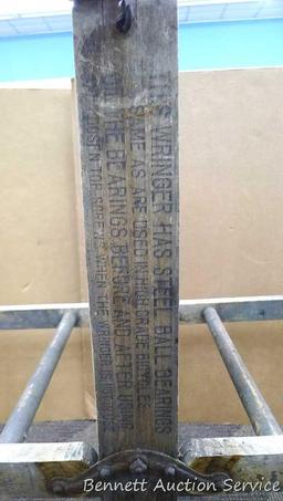 Antique Best Made ball bearing folding bench wringer washer stand is approx. 44" x 15" x 33" when