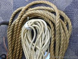 Two braided ropes, largest is 3/4". Appear in good shape.