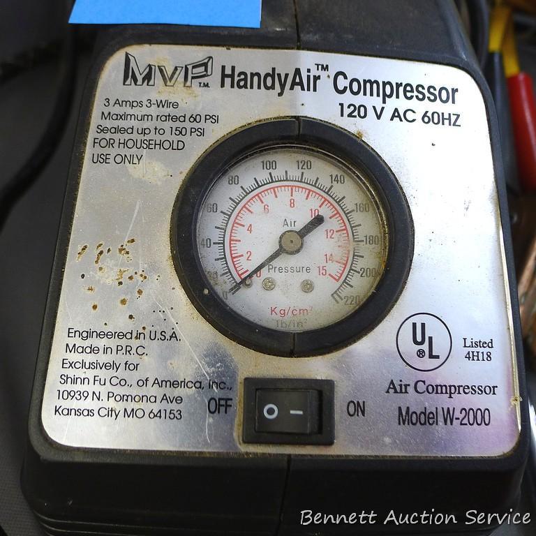 MVP HandyAir Compressor, works but needs hose replaced; trailer wiring harness for Chrysler Voyager,