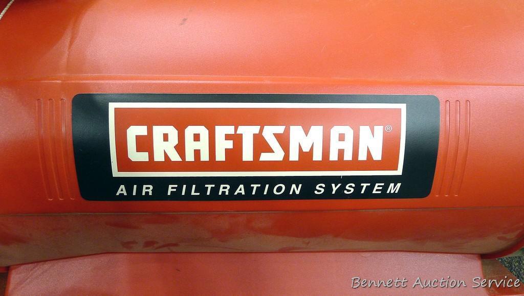 Craftsman air filtration system, Model 113169955. Approx. 13" x 29" x 13" high. Works.
