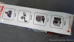 Sports Cam waterproof camera has a 2" screen and full HD 1080p. Includes mounting strap and suction