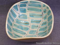 Red Wing art pottery bowl is a pretty fun pattern and is marked on bottom M-1540. Bowl measures