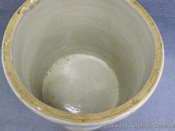 10 gallon stoneware crock with birch leaves by Union Stoneware Co. of Red Wing, Minn. Crock is in