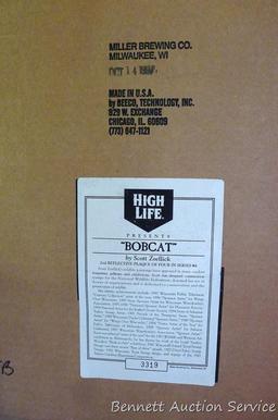 Miller High Life bobcat and hare beer mirror in good condition. Measures approx. 25" x 15" over