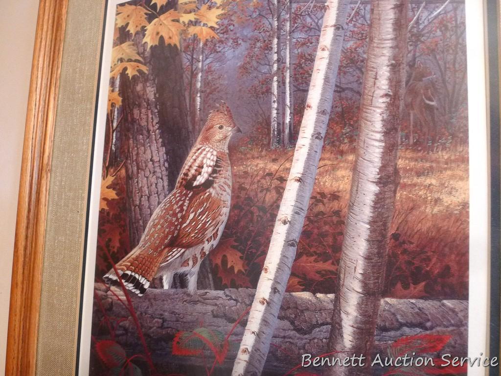 Nicely framed and matted Thunderbird print by Henry Antist includes an $8 stamp. Measures approx