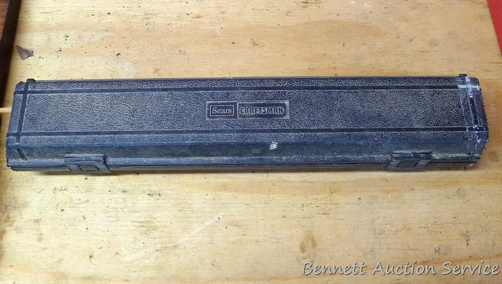 Sears Craftsman 3/8" drive torque wrench includes foot lbs. and newton meters. Comes with plastic