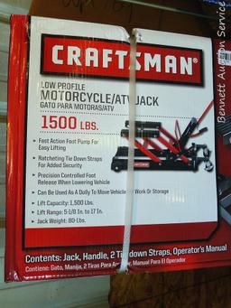 Craftsman low profile motorcycle ATV jack. 1500 lb. capacity, NIB.