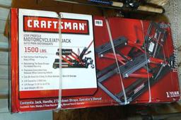 Craftsman low profile motorcycle ATV jack. 1500 lb. capacity, NIB.