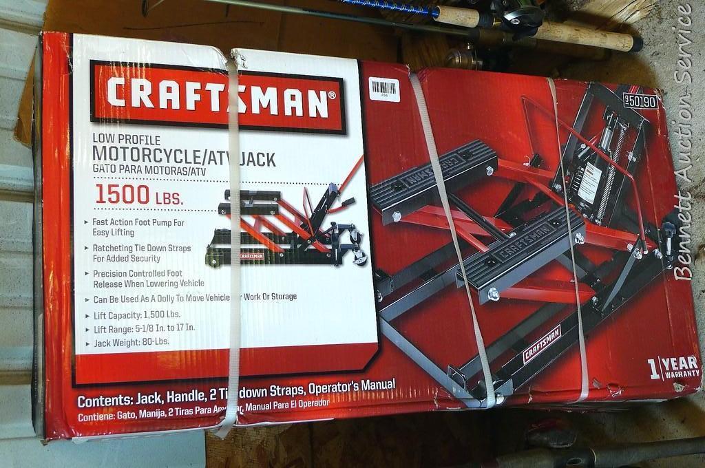 Craftsman low profile motorcycle ATV jack. 1500 lb. capacity, NIB.