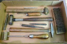 Brass headed hammers; specialty hammers; upholstery hammer; wire brush and more. Longest hammer is