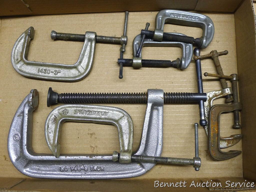 Metal C clamps largest is 7".