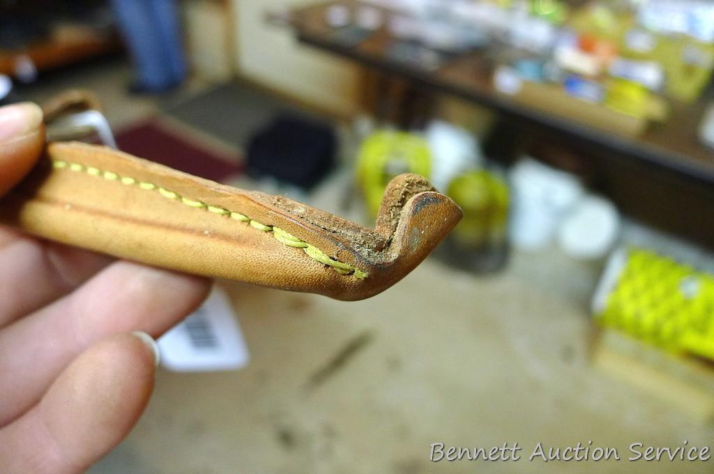 Rapala fillet knife with J. Martliini Finland on, 8" long in leather sheaf,