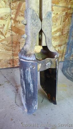 Craftsman No. 8330C post hole digger with measuring guide, stands approx. 5' tall.