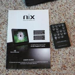 Nix 13" Digital Photo Frame with manual and remote.