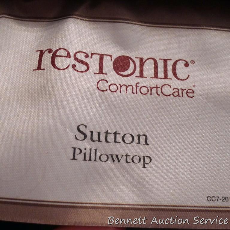 King size Restonic Comfortcare Satin Pillow Top mattress. Pillowtop is on both sides of mattress.