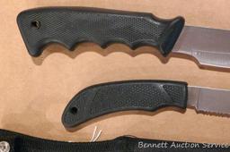 North American Hunting Club two knife set. Largest knife is 9". Knives and sheath appear unused.
