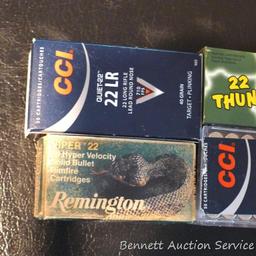50 rounds CCI Quiet .22LR cartridges; 50 rounds CCI Stinger .22LR cartridges; partial boxes of