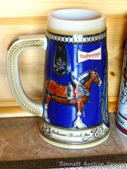 1989 and other Budweiser beer steins. No chips noted.
