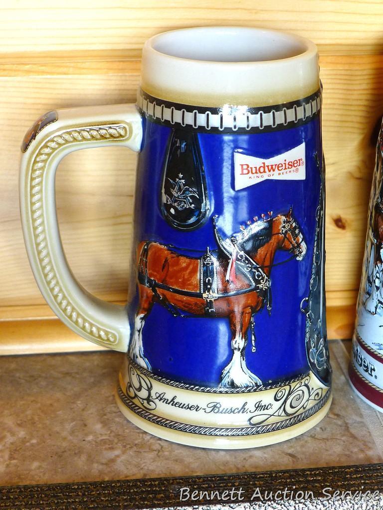 1989 and other Budweiser beer steins. No chips noted.