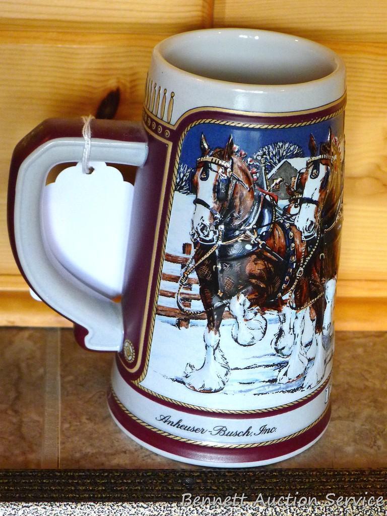 1989 and other Budweiser beer steins. No chips noted.