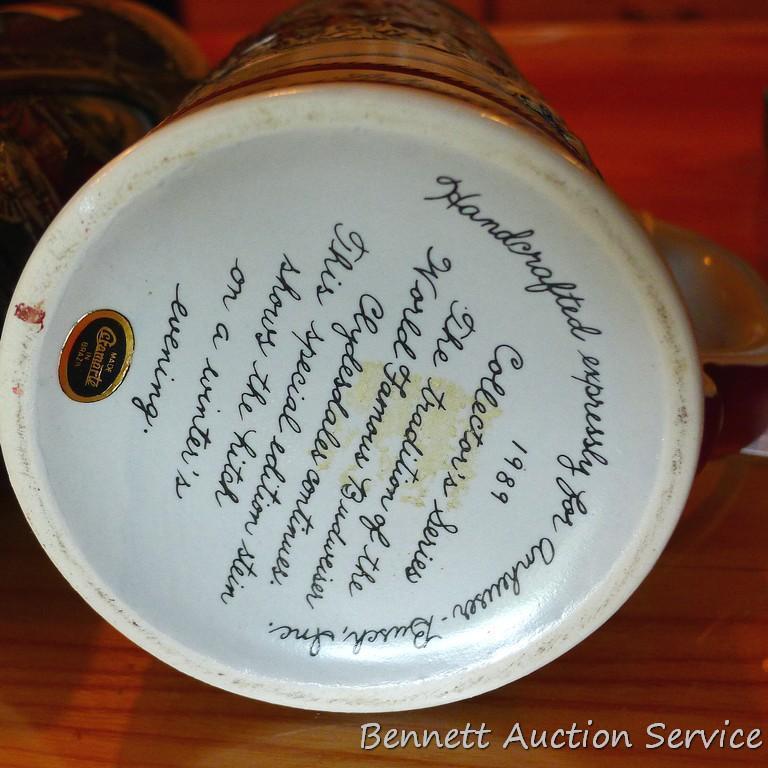 1989 and other Budweiser beer steins. No chips noted.