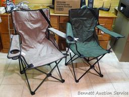Two folding yard or camp chairs, both with carry bag. Good shape.