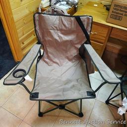 Two folding yard or camp chairs, both with carry bag. Good shape.