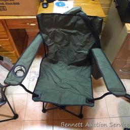 Two folding yard or camp chairs, both with carry bag. Good shape.