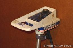 Evinrude Scout trolling motor Model No. ET120 with three speed control settings. Cord is taped,
