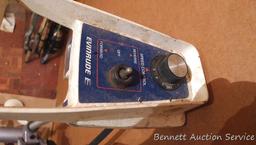 Evinrude Scout trolling motor Model No. ET120 with three speed control settings. Cord is taped,