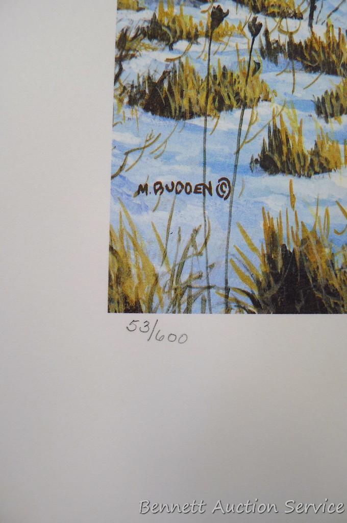 Four signed & numbered pheasant prints including: Winter Ring necks by Scott Zoellick (21? x 29?);