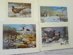 Four signed & numbered pheasant prints including: Winter Ring necks by Scott Zoellick (21? x 29?);