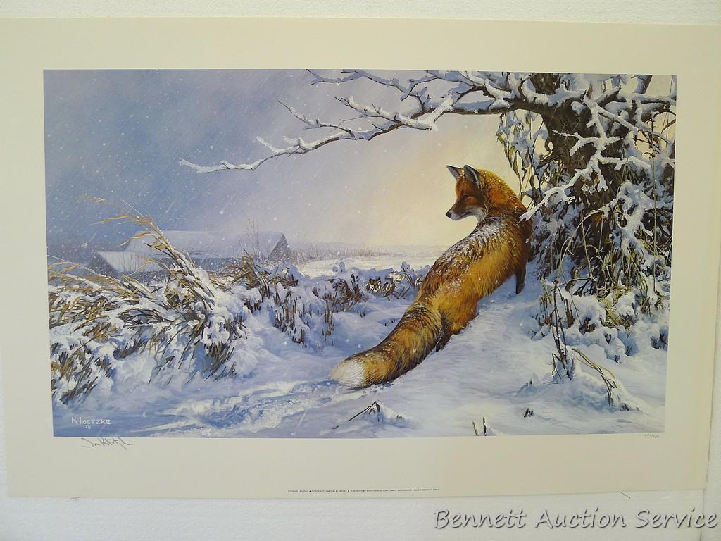 Four signed & numbered fox prints including: Tell Me, Jack Frost by Nancy Glazier (23? x 27?);