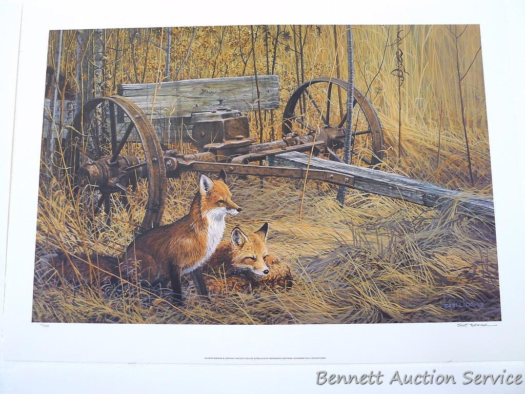Four signed & numbered fox prints including: Tell Me, Jack Frost by Nancy Glazier (23? x 27?);