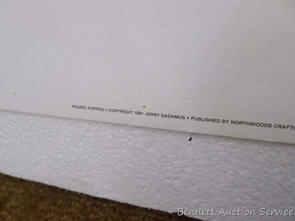 Two signed & numbered Labrador prints, plus 'Chocolate Lab -Brandy' by Michael Steddum. Jerry