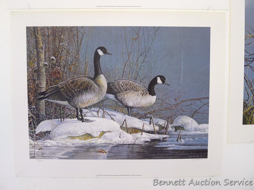 Three signed & numbered Canada goose prints by Jerry Gadamus and Scott Zoellick. Gadamus prints