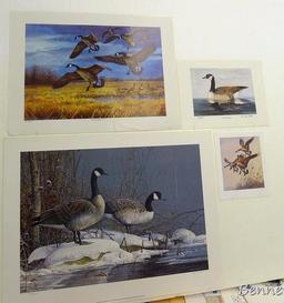 Signed & numbered print by Zoellick 'Canadian Mist', 22" x 28"; plus other Canada goose prints as