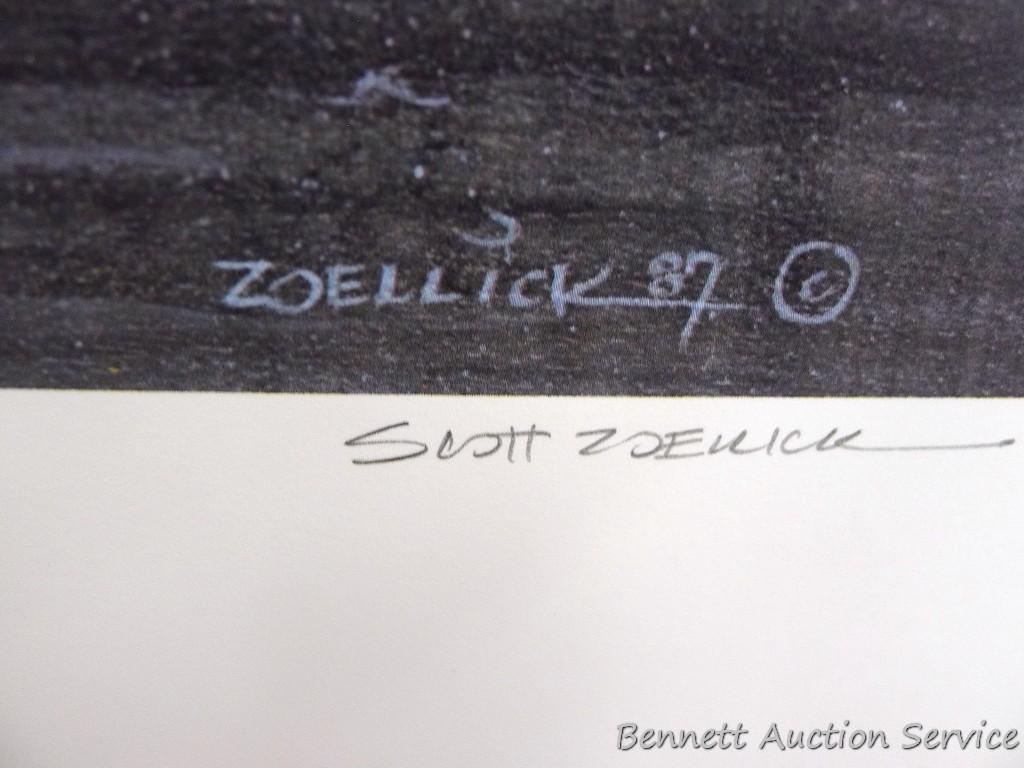 Signed & numbered print by Zoellick 'Canadian Mist', 22" x 28"; plus other Canada goose prints as