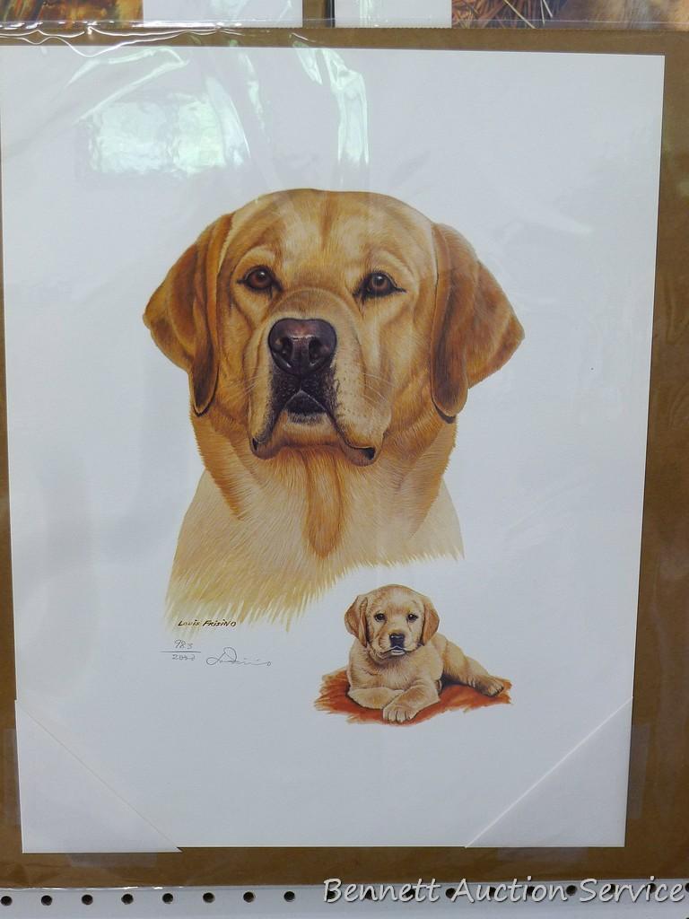 Four signed & numbered Labrador prints by Jerry Gadamus, Louis Frisino, and Marian