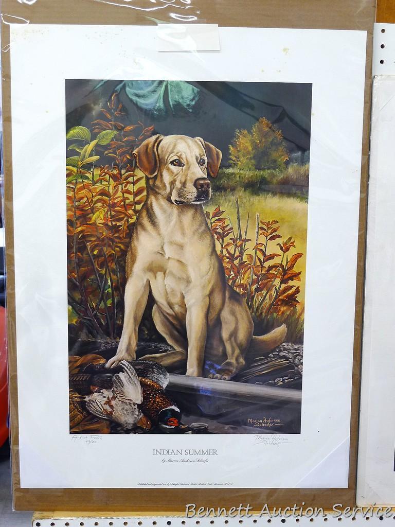 Four signed & numbered Labrador prints by Jerry Gadamus, Louis Frisino, and Marian
