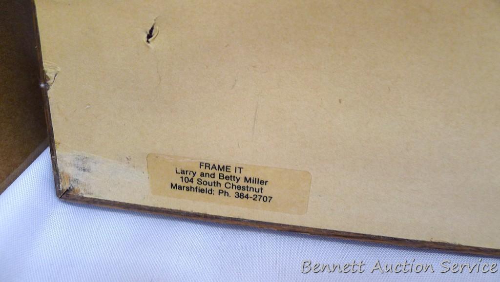 Signed & numbered Bluejay print by Jerry Gadamus, 344/600, 30" x 26".