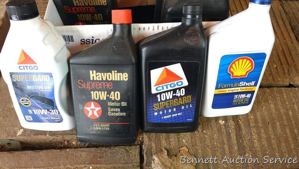 24 quarts of 10W-30 and 10W-40 and other, incl Havoline Supreme, Citgo Superguard, Formula Shell