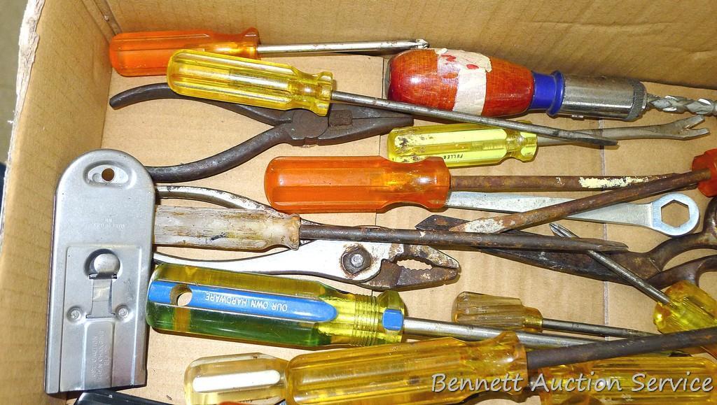 Screwdrivers, chisels, wrenches, glass cutter, more. Craftsman and other.