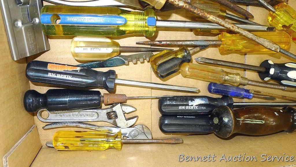 Screwdrivers, chisels, wrenches, glass cutter, more. Craftsman and other.