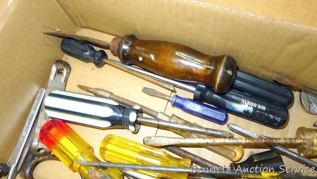 Screwdrivers, chisels, wrenches, glass cutter, more. Craftsman and other.