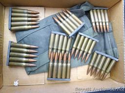 40 rounds 7.62x51 NATO ammunition on stripper clips. Included bandolier denotes 7.62 mm M80.