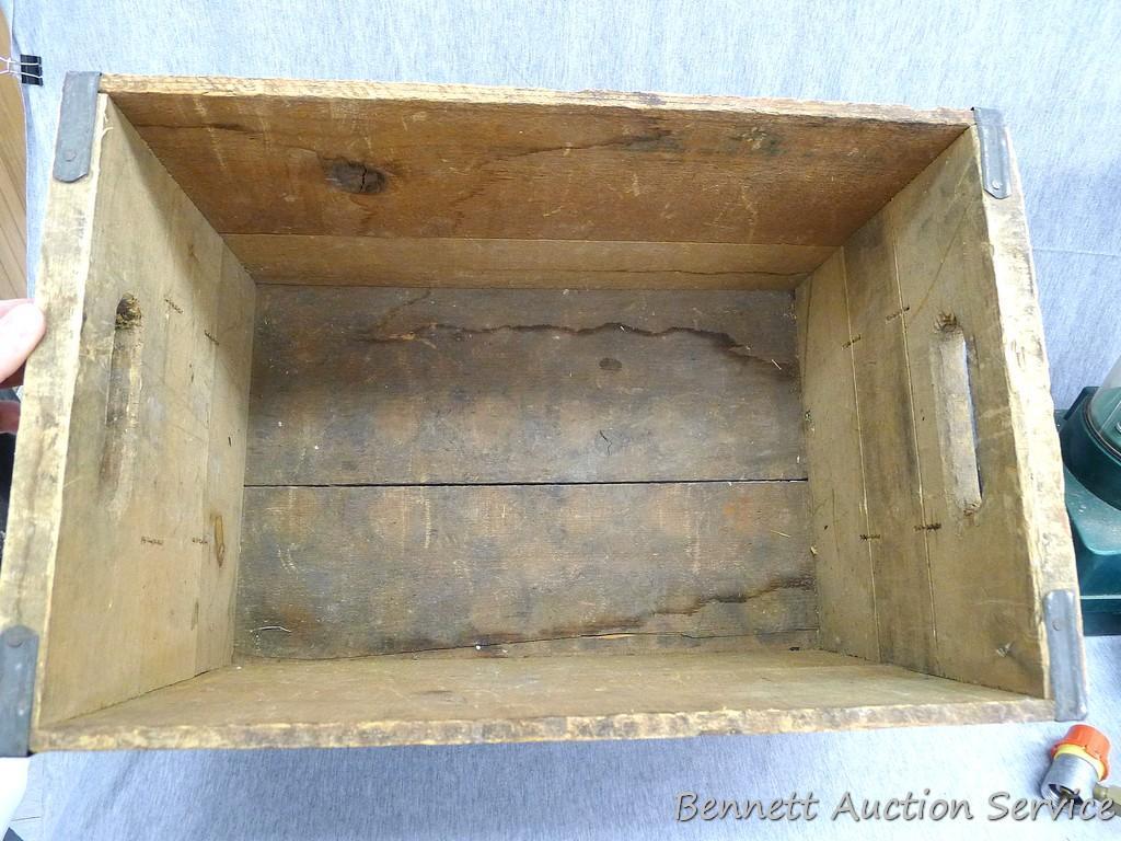 Independent Milwaukee Brewery wooden box is 18-1/2" x 12" x 10-1/2" deep and appears in good solid