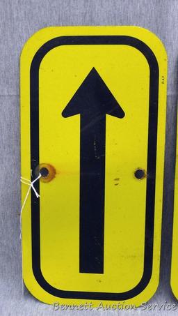 2 Aluminum reflective arrow signs are 12" x 6".